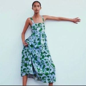 Zara Floral Print Maxi Dress Bloggers Favorite